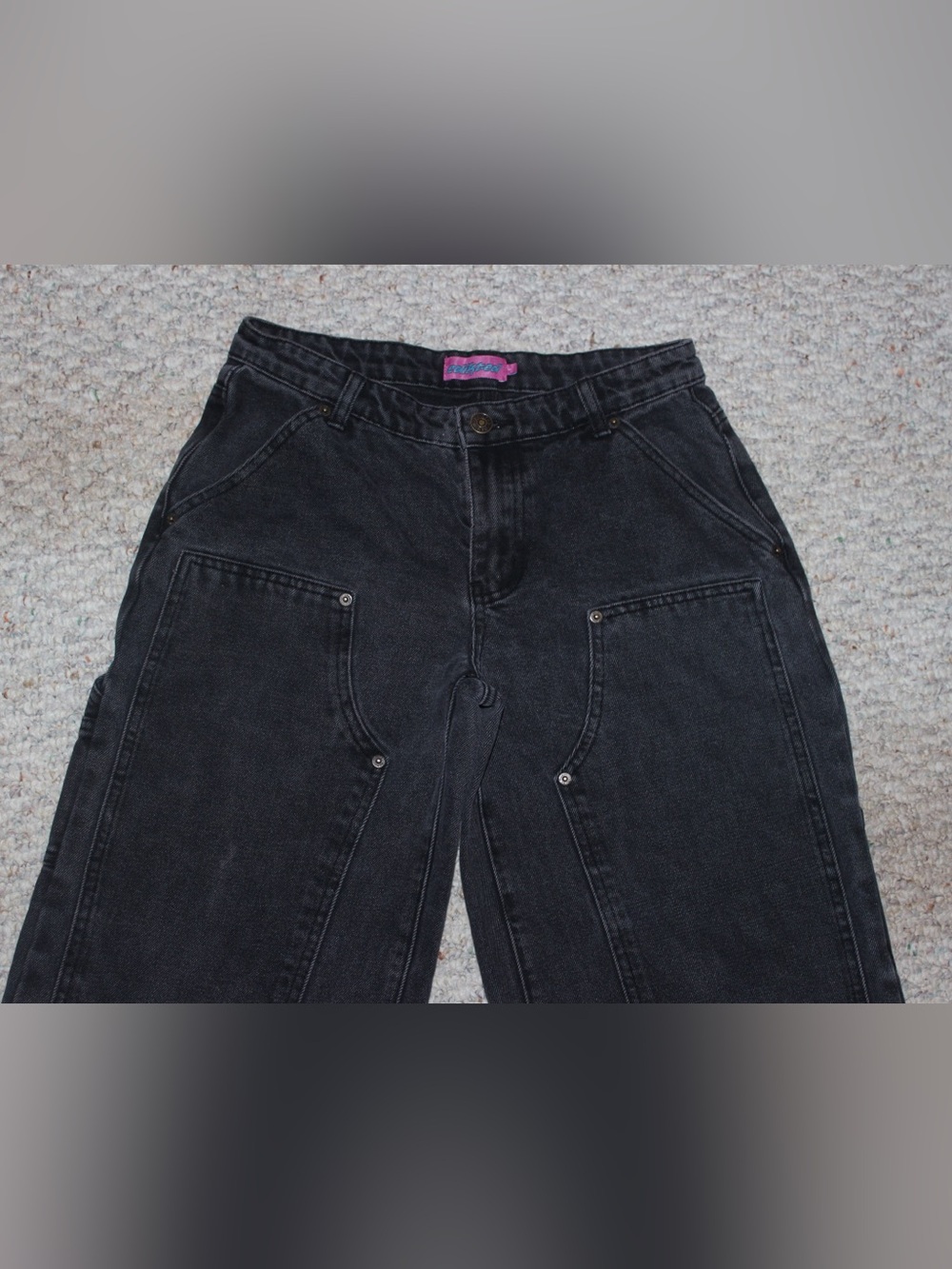 Edikted Black Wide Leg Jeans
